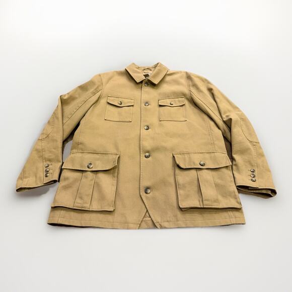 Duluth Trading Mens Khaki Beige Barn Chore Canvas Heavyweight Jacket XLT NWOT - Picture 1 of 9